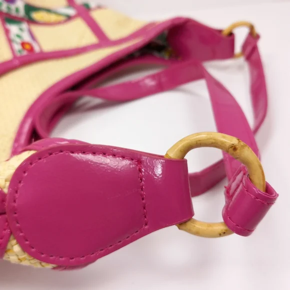 VERA BRADLEY Like New Vintage 2011 Viva la Vera Straw Cotton & Patent Pu… - Picture 8 of 15